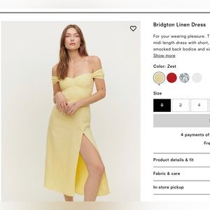 Reformation Bridgton Linen Dress